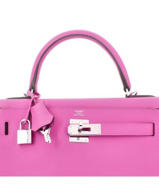Kelly 28 Handbag Pink Evercolor with Palladium Hardware