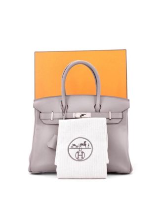 Birkin 30 Handbag Grey Novillo with Palladium Hardware