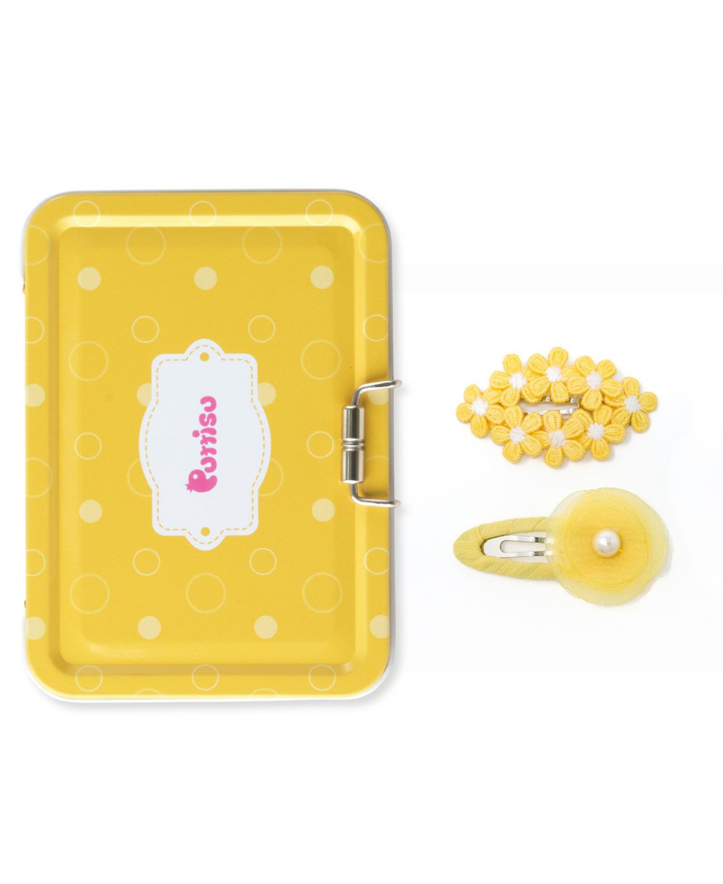 Аксессуары для волос Puttisu 2pc Hair Clip Set - Tulle Bloom Petals для девочек, цвет: Жёлтый — фото 2