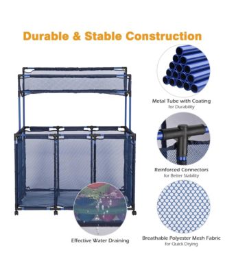 Mesh Pool Storage Bin Cart Rolling Toys Bin Storage 214 Gallon Organizer Extra Large 6 Wheels with Black Cover Replacement