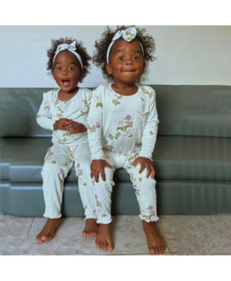 Little Girls Charlie Fitted Two-Piece Long Sleeve Pajamas & Head Wrap Set