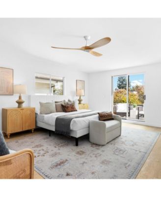 60-inch Modern White 3-Blade Ceiling Fans with Intelligent Remote Control and Timing Function