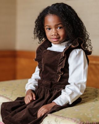 Little Girls Organic Corduroy Ruffle Jumper