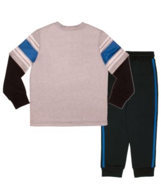 Super Little Boys 2 Piece Long Sleeve T-Shirt and Jogger Pants Bundle Set