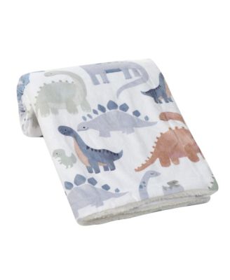 Dino-Might Ultra-Soft Fleece Watercolor Dinosaur Baby Blanket
