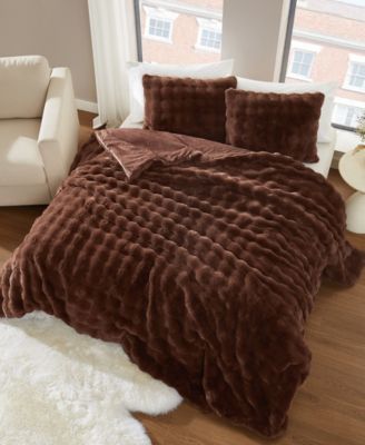 Bubble Faux Fur 3-Pc. Comforter Set, Full/Queen