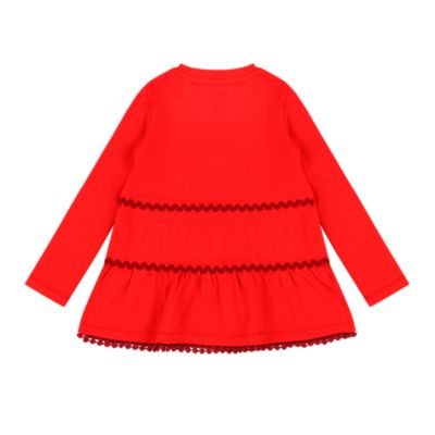 Girls Ruffle Hem Tiered Tunic and Legging Set - Red Multicolor