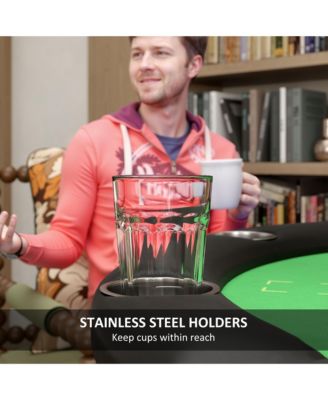 Poker Table Foldable 47" Round Card Table for 8 Players,