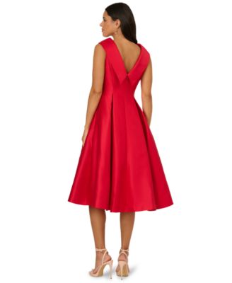 Women's Boat Neck Sleeveless Fit & Flare Dress