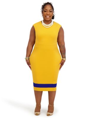 Seam Women's Crewneck Stripe Detail Sheath Dress