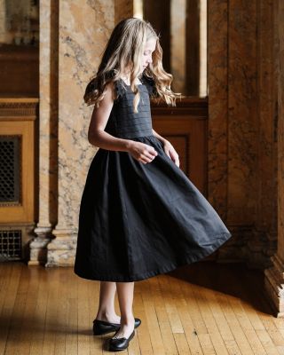 Little and Big Girls' Organic Pleated Bodice Sateen Party Dress