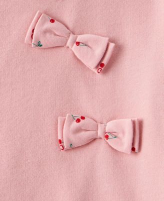 Girls' Toddler 2T-5T Cherry Bow Long-Sleeve Sweatshirt and Leggings, 2-Piece Set