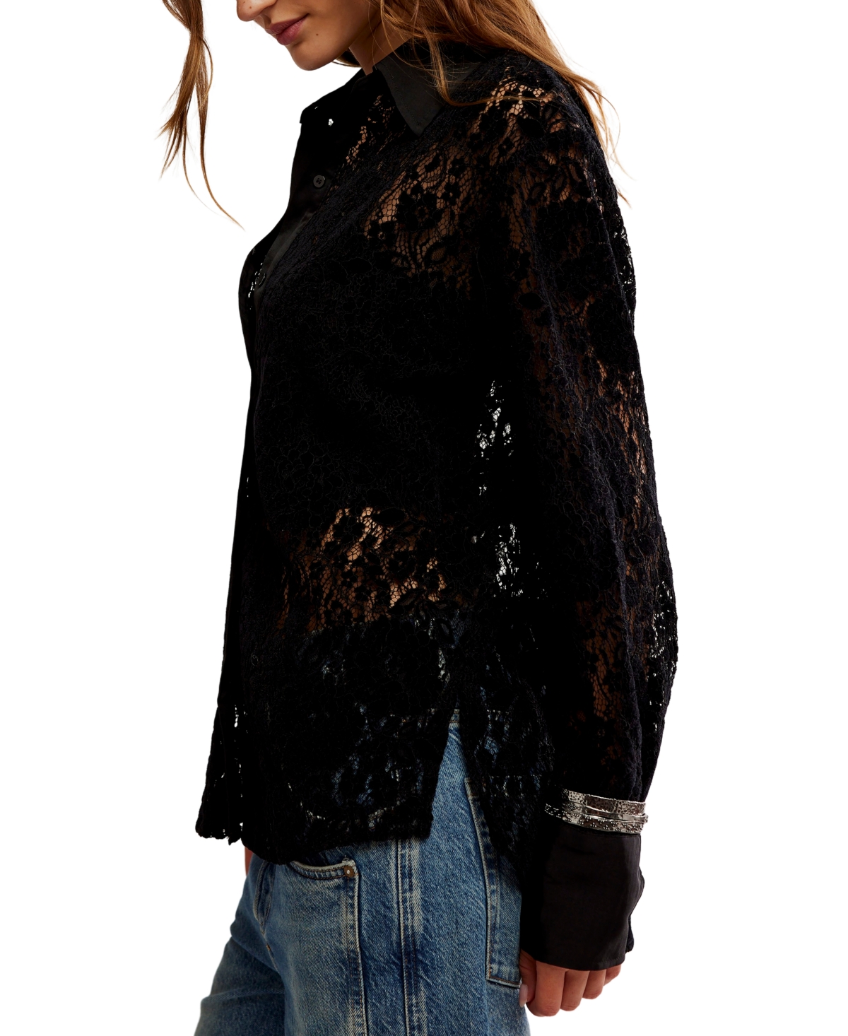 Free People Women's Faith Collared Long-Sleeve Top