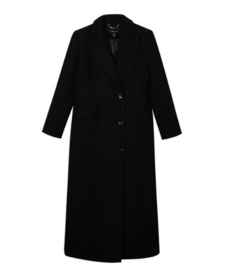Women's Wool Blend Tailored Fitted Maxi Coat
