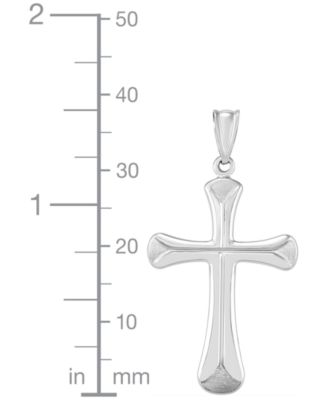 Cross with Satin Edges Pendant in 14k White Gold