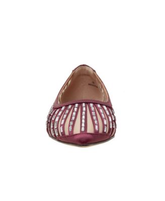 NOELLE Women's Pointed Toe Beaded Mesh Flat