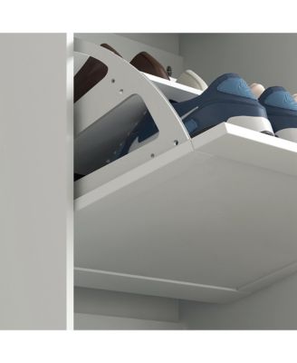 Modern Shoe Cabinet with 3 Flip Drawers for 12-18 Pairs,