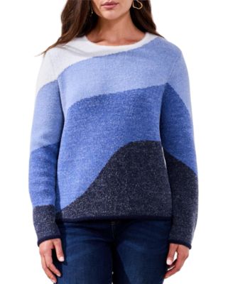 Women's Fuzzy Double Knit Crew Neck Sweater