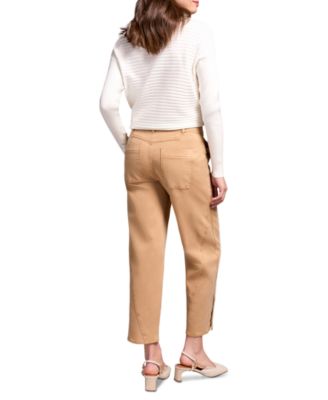 Women's Stretch Twill Barrel Leg Ankle Pants