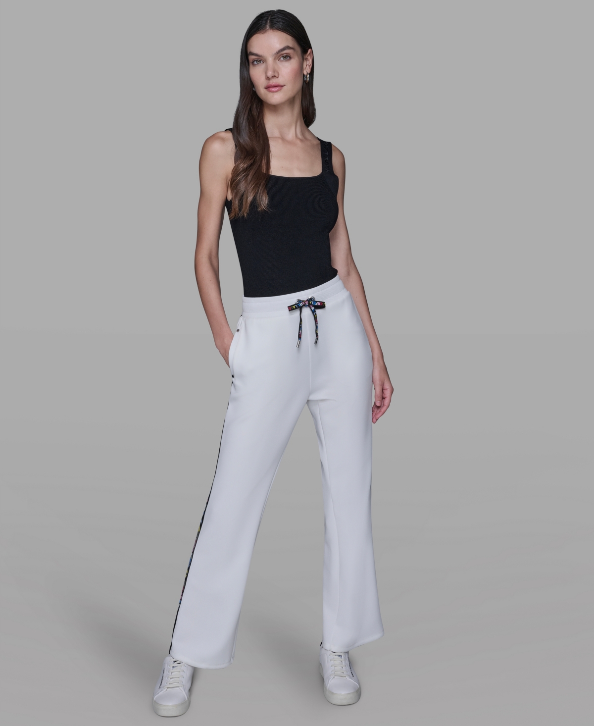 Karl Lagerfeld Women's Logo Detail Joggers In White