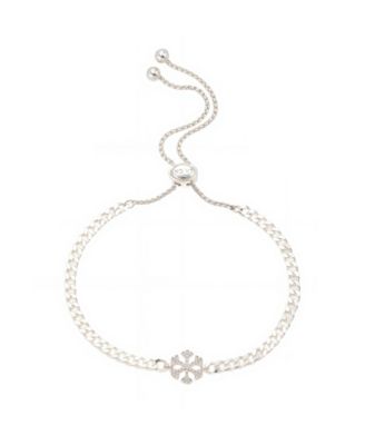 Unwritten - Cubic Zirconia Snowflake Adjustable Bolo Bracelet