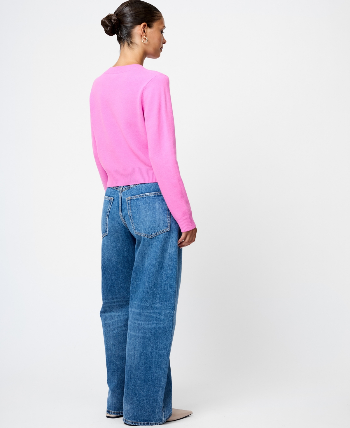 French Connection Babysoft Crewneck Sweater In Pink