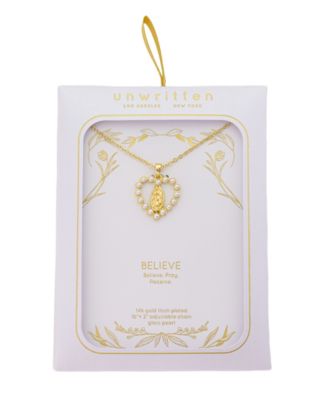 Cultivated Pearl Saint Pendant Necklace