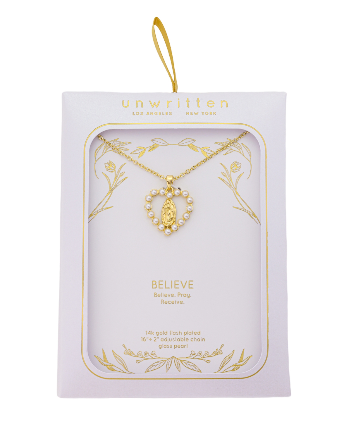 Unwritten Cultivated Pearl Saint Pendant Necklace In Gold