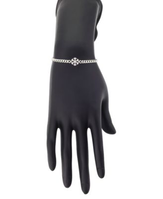 Cubic Zirconia Snowflake Adjustable Bolo Bracelet