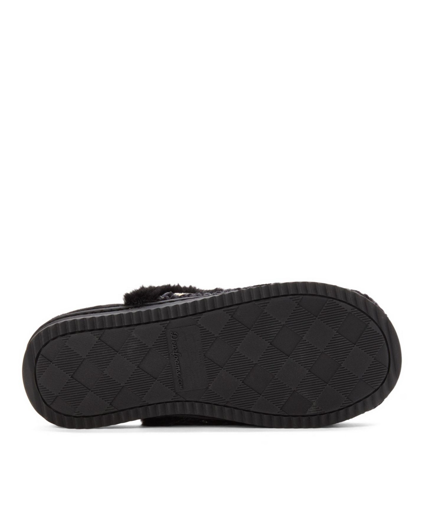 Женские тапочки Dearfoams Paris Chenille Shaped Tab Scuff Slipper, цвет: Чёрный — фото 5