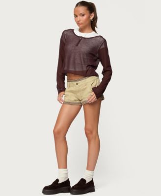 Women's Kilian Sheer Knit Henley Top