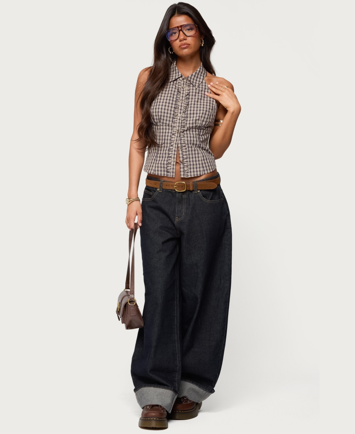 Edikted Women's Kella Extra Oversized Low Rise Jeans