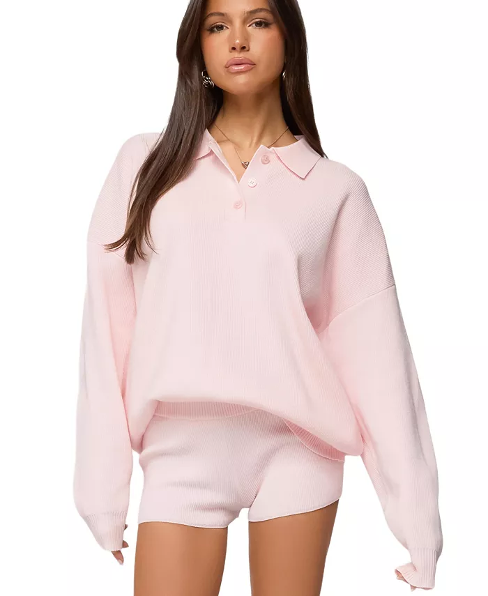 Women's Lorie Oversized Knit Polo Sweater
