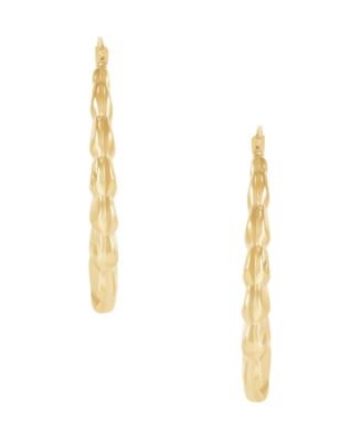 Oval Hoop Earrings in 14k Yellow Gold