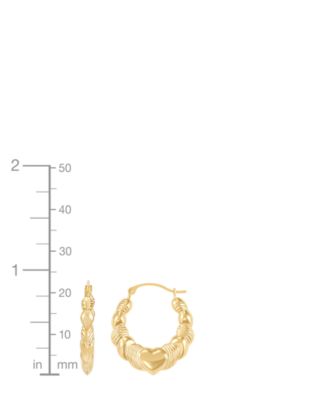 Heart Hoop Earrings in 14k Yellow Gold