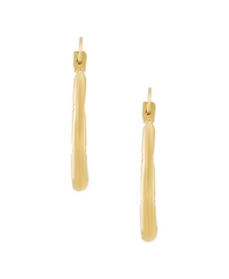 Patter Hoop Earrings in 14k Yellow Gold