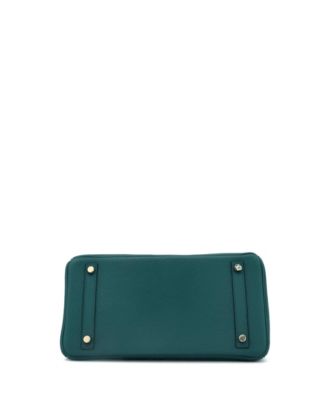 Birkin 30 Handbag Green Clemence with Gold Hardware