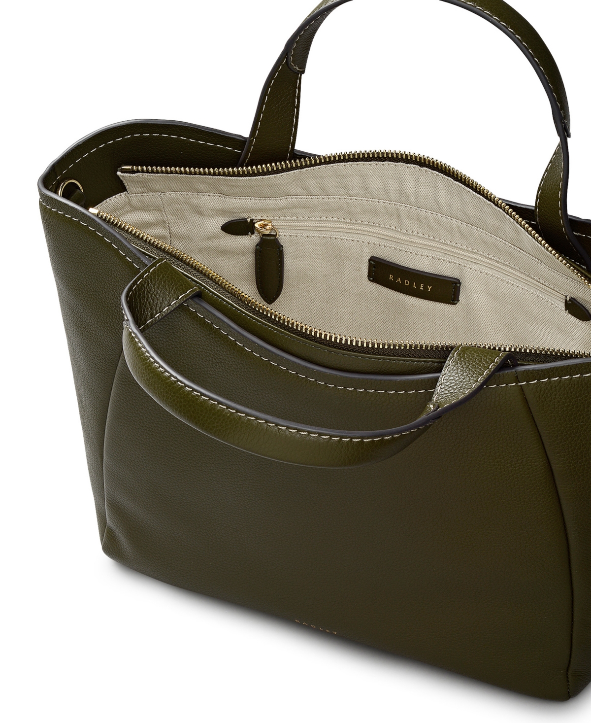 Radley London Muswell Lane Large Ziptop Grab Handbag In Green