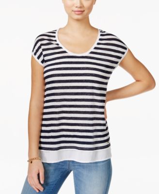 Tommy Hilfiger - Stripe-Print Scoop-Neck Top