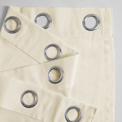 Grommet Textured Faux Linen Sheer Curtain