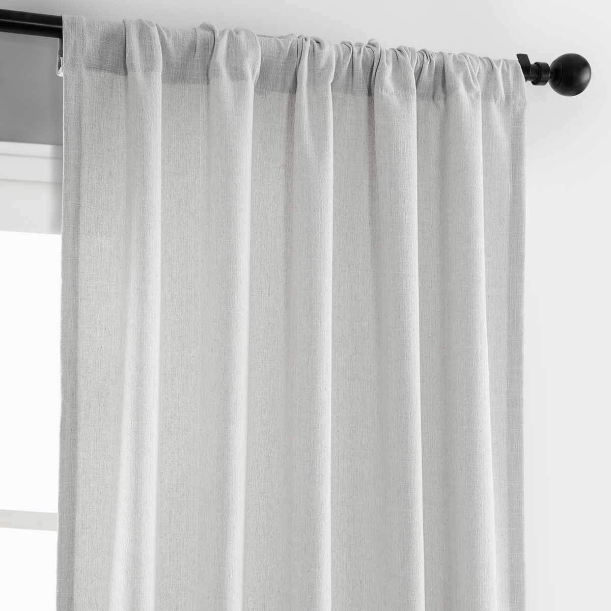 Half Price Drapes Off White Simply Faux Linen Curtain Pair (2 Panels