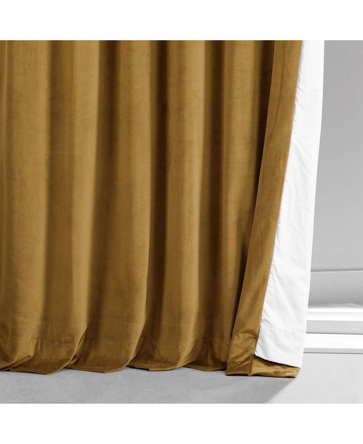 Half Price Drapes Apple Cider Gold Signature Plush Velvet Hotel Blackout Curtain