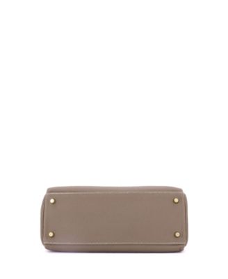 Kelly 28 Handbag Grey Togo with Gold Hardware