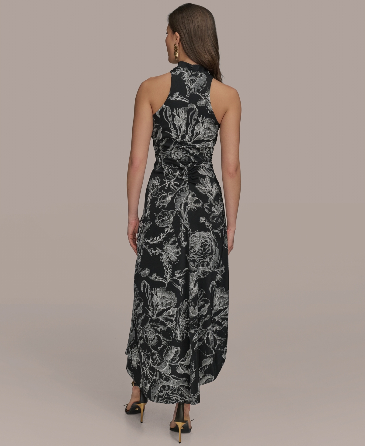 Donna Karan New York Women's Cowl Neck Midi Dress