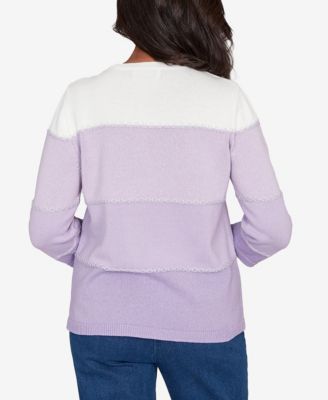 Petite Hilton Head Ombre Stripe Sweater with Necklace