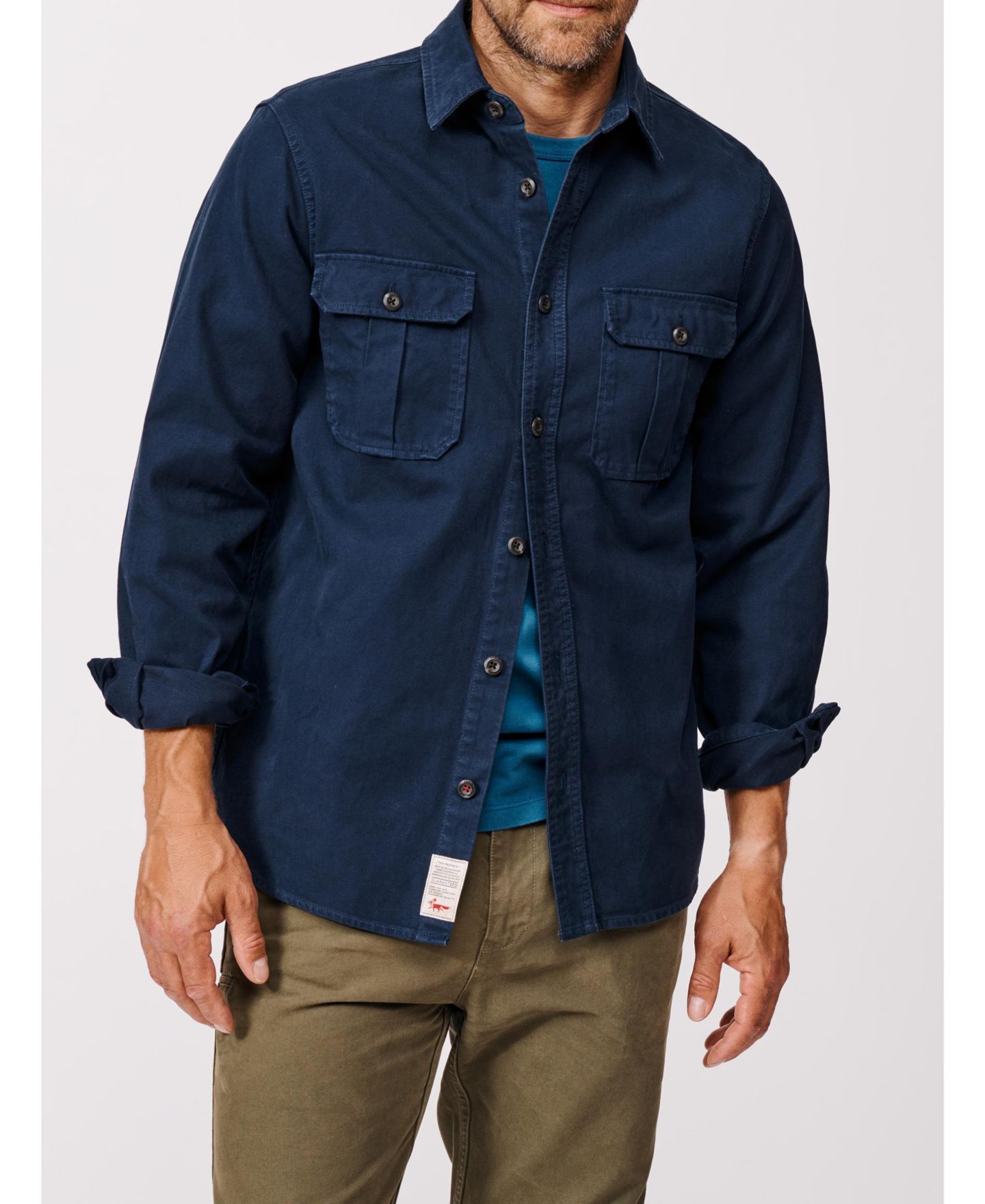 Мужская рубашка Aubin Dovedale Overshirt, цвет: Тёмно-синий — фото 5