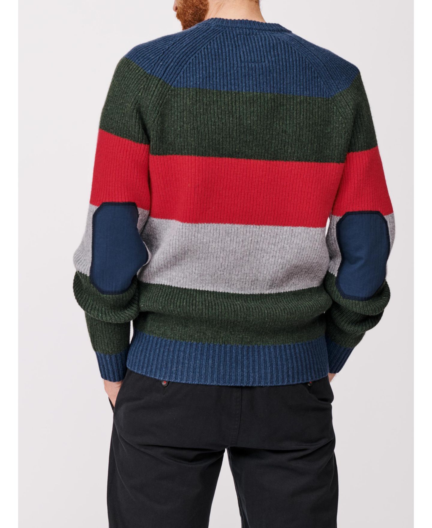 Мужской свитер Aubin Pitt Block Stripe Crew Neck, цвет: Полосатый — фото 7