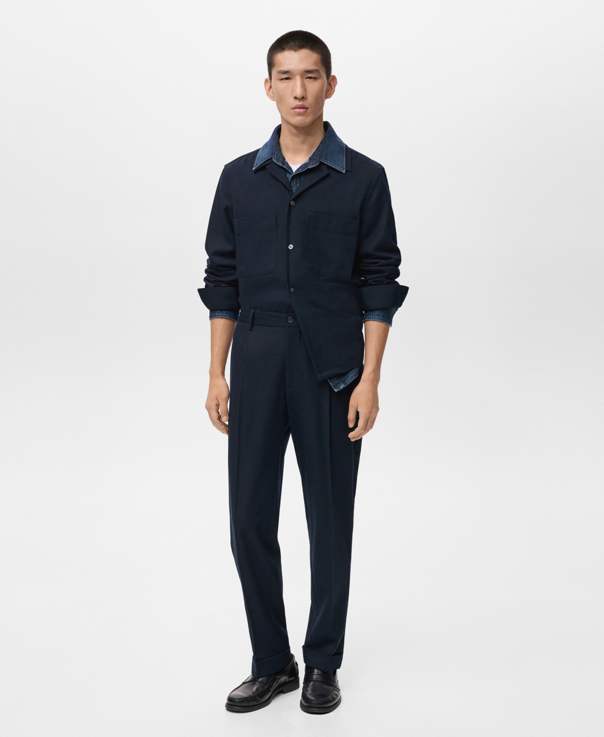 Mango Men's Regular-Fit Pleated Pants