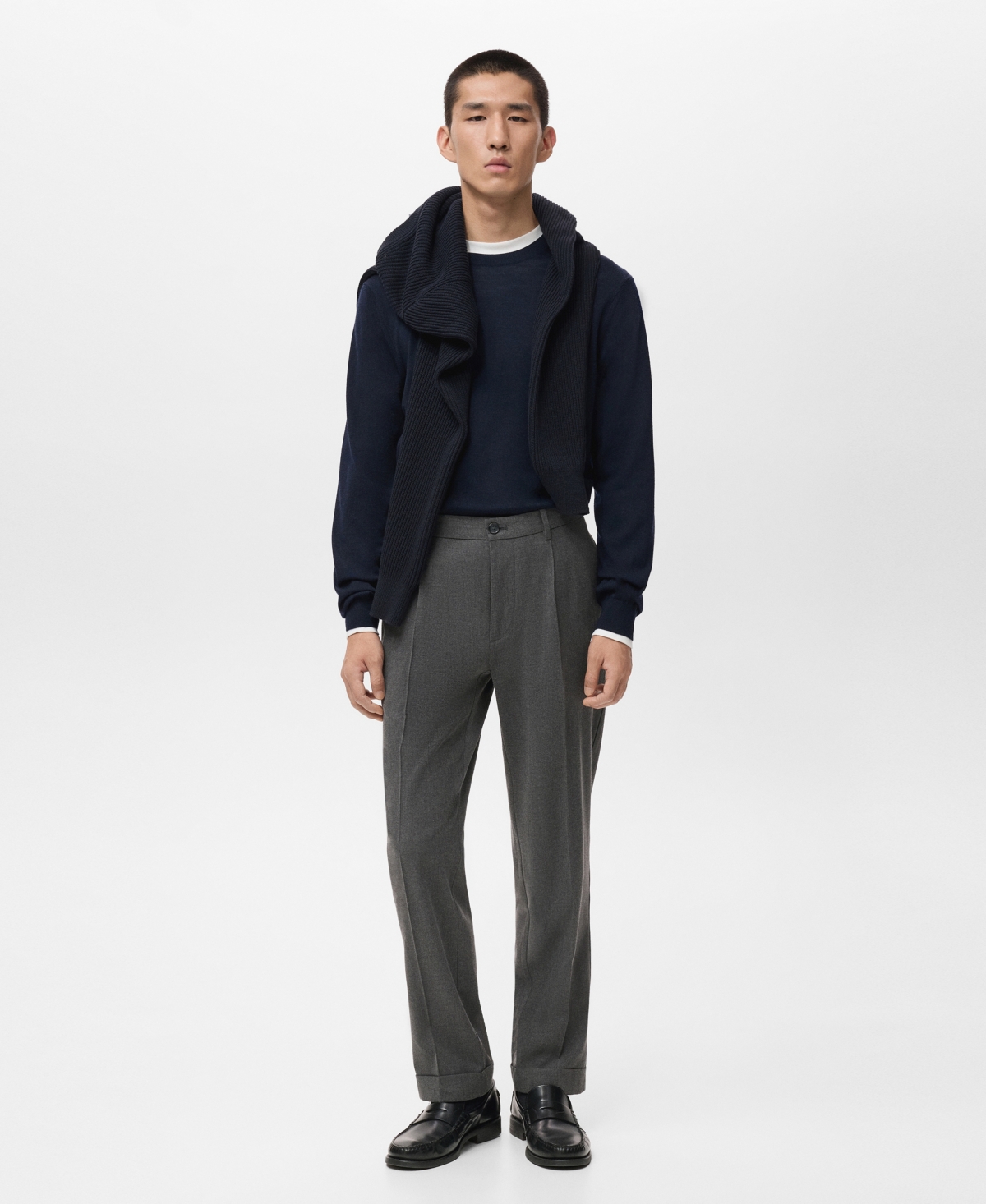 Mango Men's Regular-Fit Pleated Pants