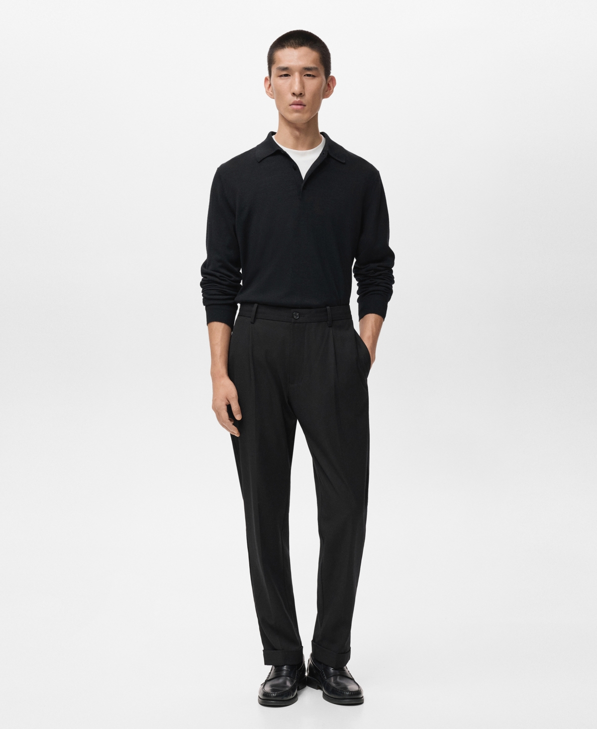 Mango Men's Regular-Fit Pleated Pants